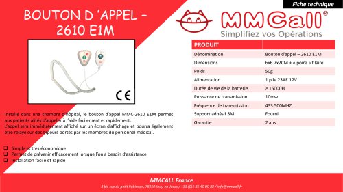 BOUTON D’APPEL 2610 E1M