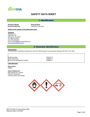 GrenoClean SDS Sheet