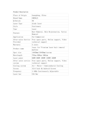 Chengji Laser tattoo and hair removal CJ-TH-1