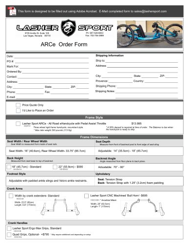 ARCe Order Form