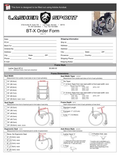 BT-X Order Form