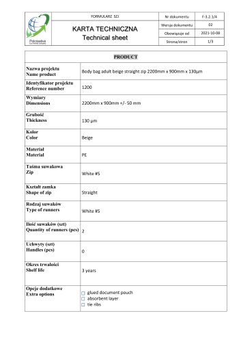 Technical sheet 1200