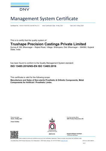 TPCL ISO 13485 , Medical Devices Certificate