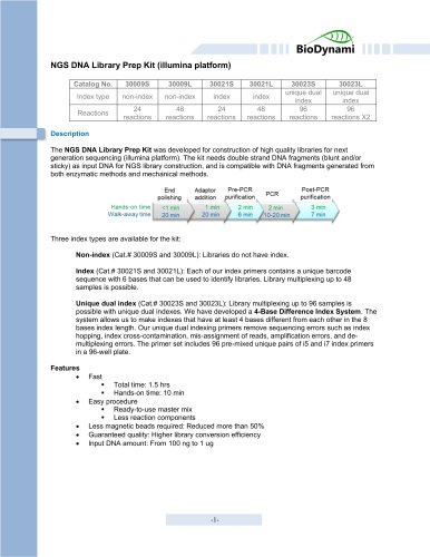 NGS DNA Library Prep Kit (illumina platform)