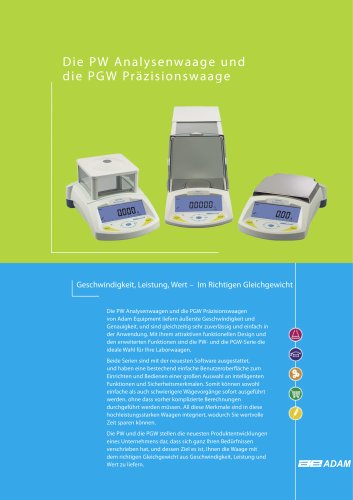 Balances analytiques PW et de précision PGW