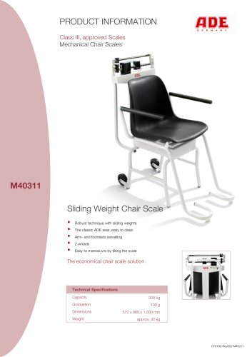 Sliding weight chair scale M40311 - M302000-01