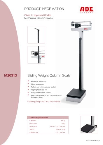 Sliding weight column scale M303300