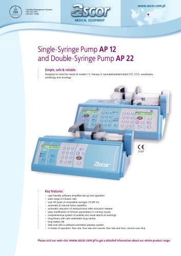 Syringe pumps Ascor AP12/AP22 - EN