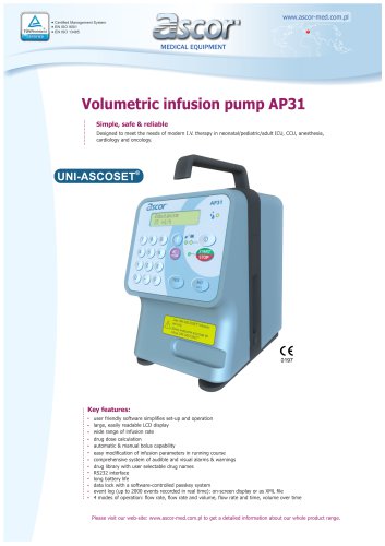 Volumetric infusion pump AP31