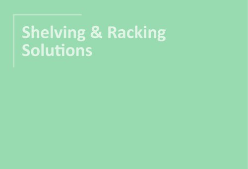 Shelving & Racking Solutions 2025