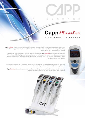 Capp Maestro ElEctronic Pipettes