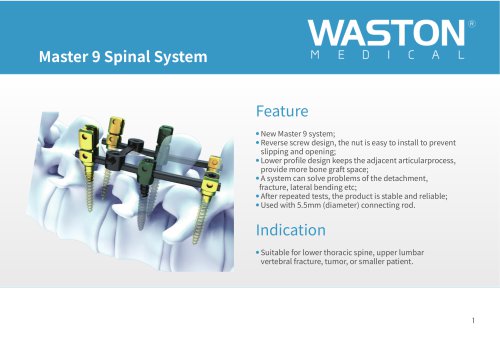 Thoraco-lumbar spinal osteosynthesis unit Master 9