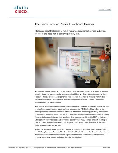 The Cisco Location-Aware Healthcare Solution