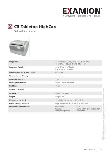 X-CR Tabletop HighCap