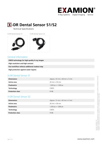 X-DR Dental Sensor S1/S2