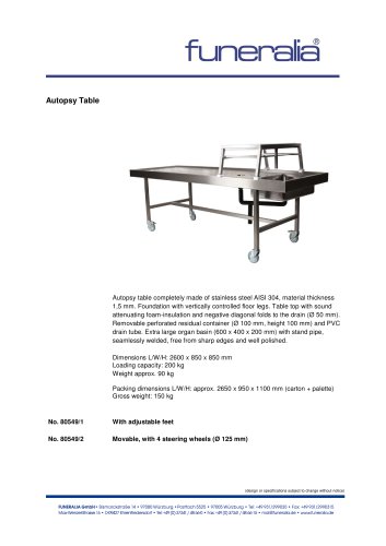 Autopsy Table