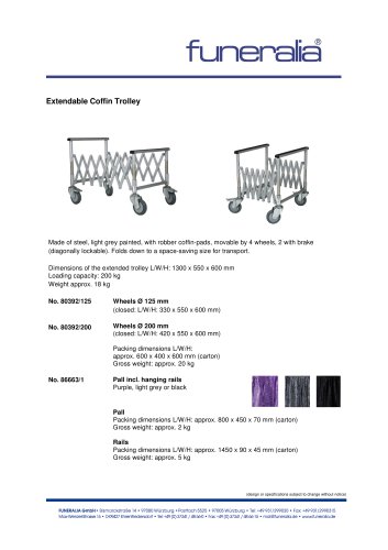 Extendable Coffin Trolley