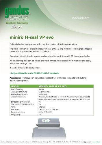 minirò H -seal VP evo