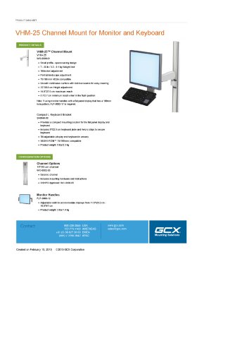 VHM-25 Channel Mount for Monitor and Keyboard