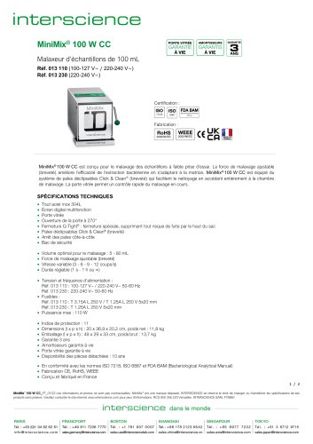 Fiche technique MiniMix 100 W CC