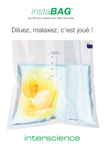 Sac-fi ltre pour malaxeur avec milieu déshydraté