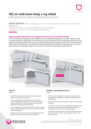 162 cm wide lower body x-ray shield