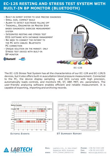 EC-12S RESTING AND STRESS TEST SYSTEM WITH BUILT-IN BP MONITOR (BLUETOOTH)