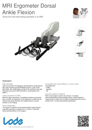 MRI Ergometer Dorsal Ankle Flexion