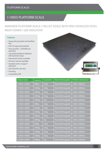 I-100SS Platform Scale