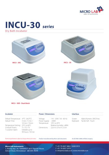 Dry bath Incubator