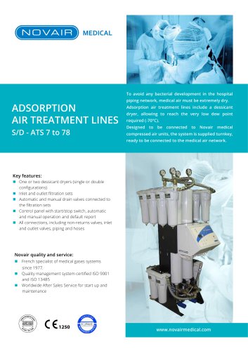 Medical Air Treatment Lines by Adsorption