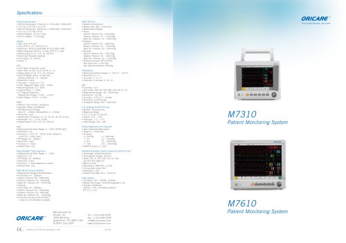 M7310 & M7610 Patient Monitoring System