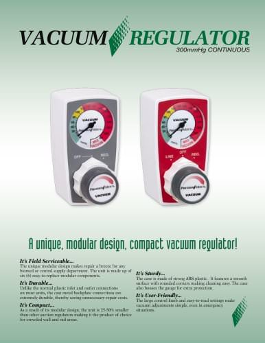 HiVac 300mmHg Continuous Vacuum Regulator Brochure