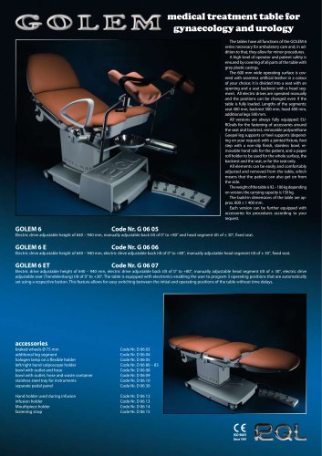 Golem 6 gyneacology treatment chair