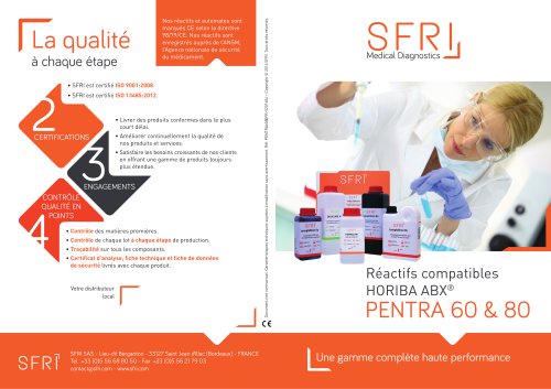 REACTIFS COMPATIBLES ABX PENTRA 60&80