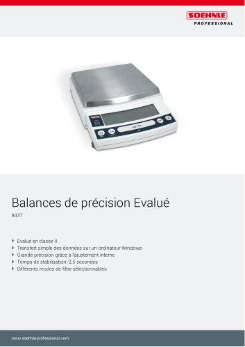 Balances de précision Evalué 9437