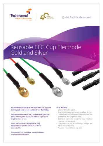 Reusable EEG Cup Electrode Gold and Silver