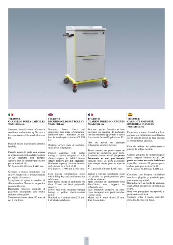 TIT.4007-R RECORD HOLDERS TROLLEY 70x64x104h cm