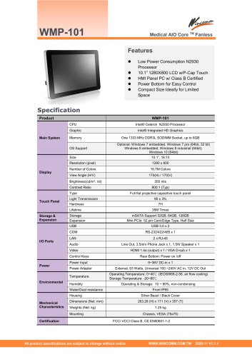 WMP-101 Celeron® N2930 10