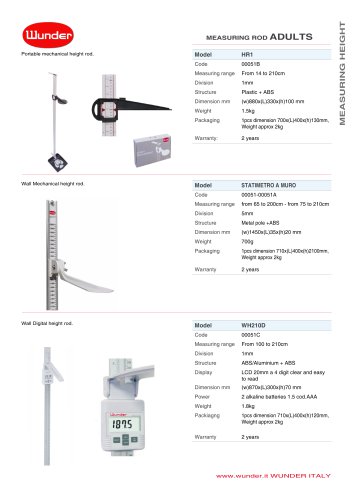 Wall mechanical height rod