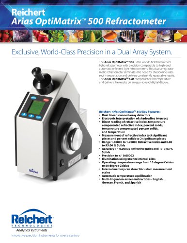 ARIAS OptiMatrix 500 Refractometer