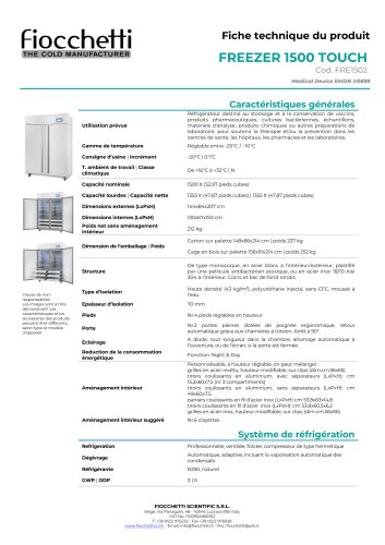 FREEZER 1500 ECT-F TOUCH