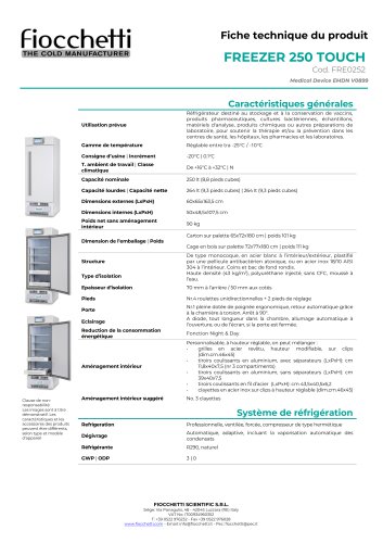 FREEZER 250 ECT-F TOUCH
