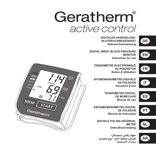 Geratherm® active control ensiomètre numérique de mesure au poignet GT-1215