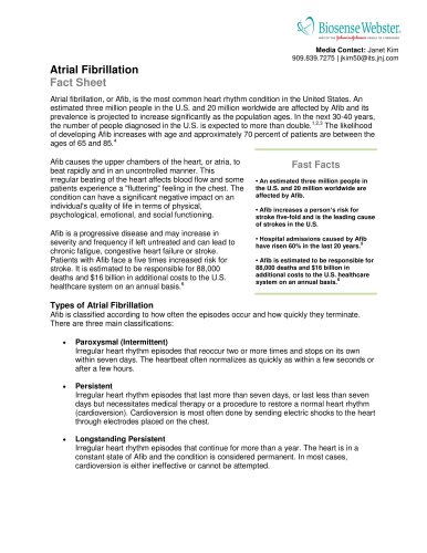 Atrial Fibrillation Fact Sheet