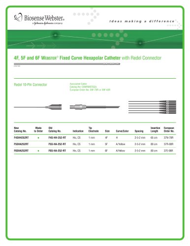 WEBSTER 4F, 5F, and 6F Hexapolar Pediatric Catheter