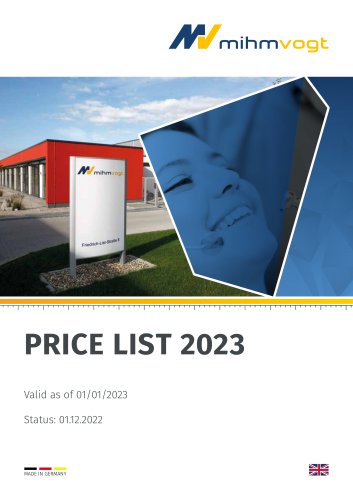 PRICE LIST 2023