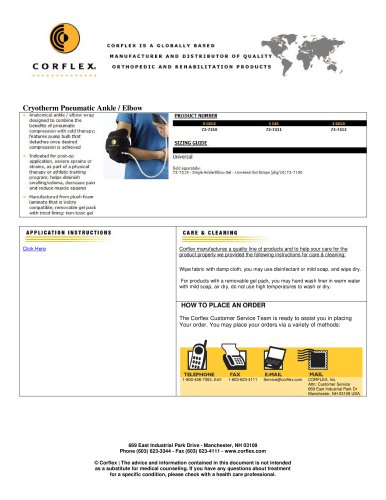 Cryotherm Pneumatic Ankle / Elbow