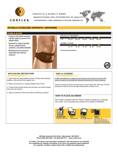 PATELLA STABILISER SUPPORTS / NEOPRENE