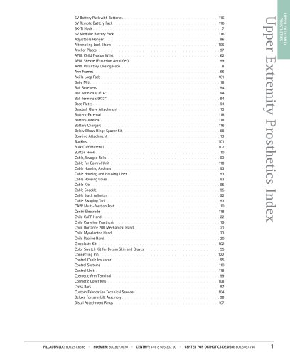 Upper Extremity Prosthetics Index